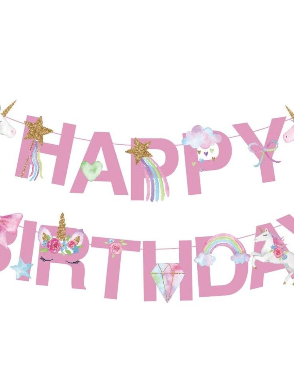 Unicorn Happy Birthday Banner/Unicorn Party Supplies Decorations for Party Decor